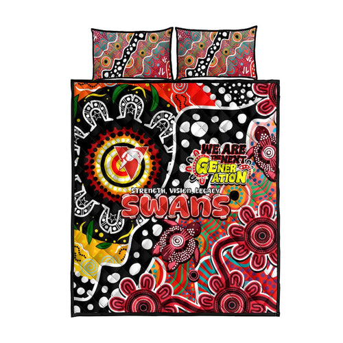 Swans AFL Celebrating 50 Years of Naidoc Quilt Bed Set NAIDOC Week 2025 Aboriginal