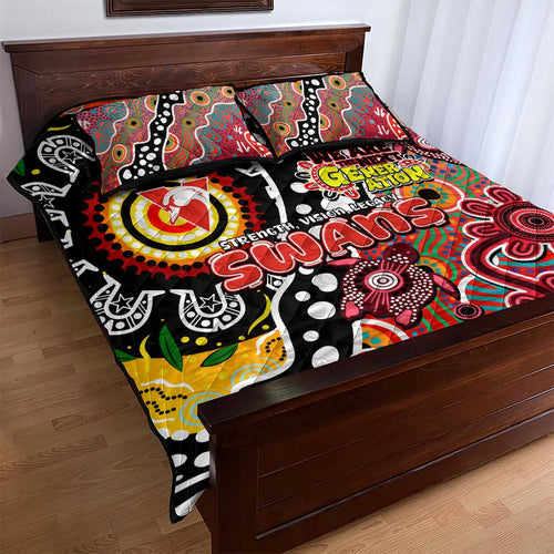 Swans AFL Celebrating 50 Years of Naidoc Quilt Bed Set NAIDOC Week 2025 Aboriginal