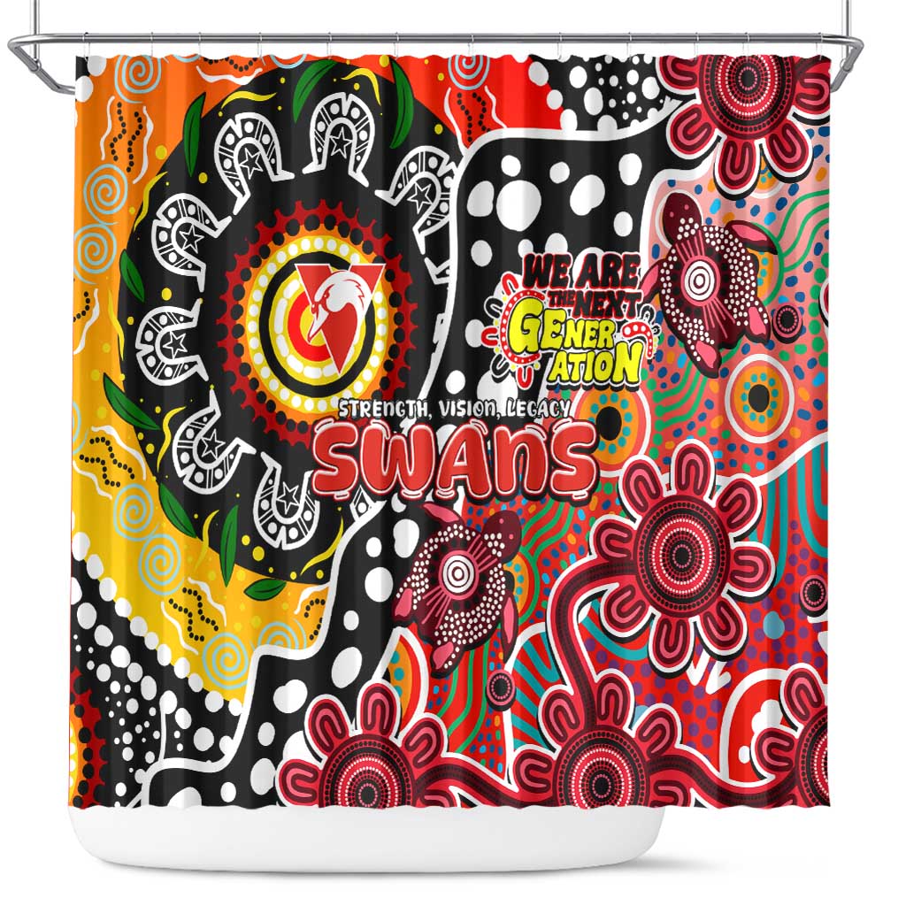Swans AFL Celebrating 50 Years of Naidoc Shower Curtain NAIDOC Week 2025 Aboriginal