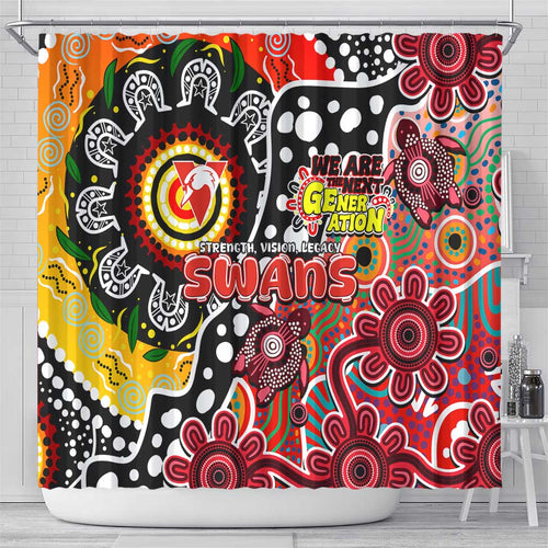 Swans AFL Celebrating 50 Years of Naidoc Shower Curtain NAIDOC Week 2025 Aboriginal