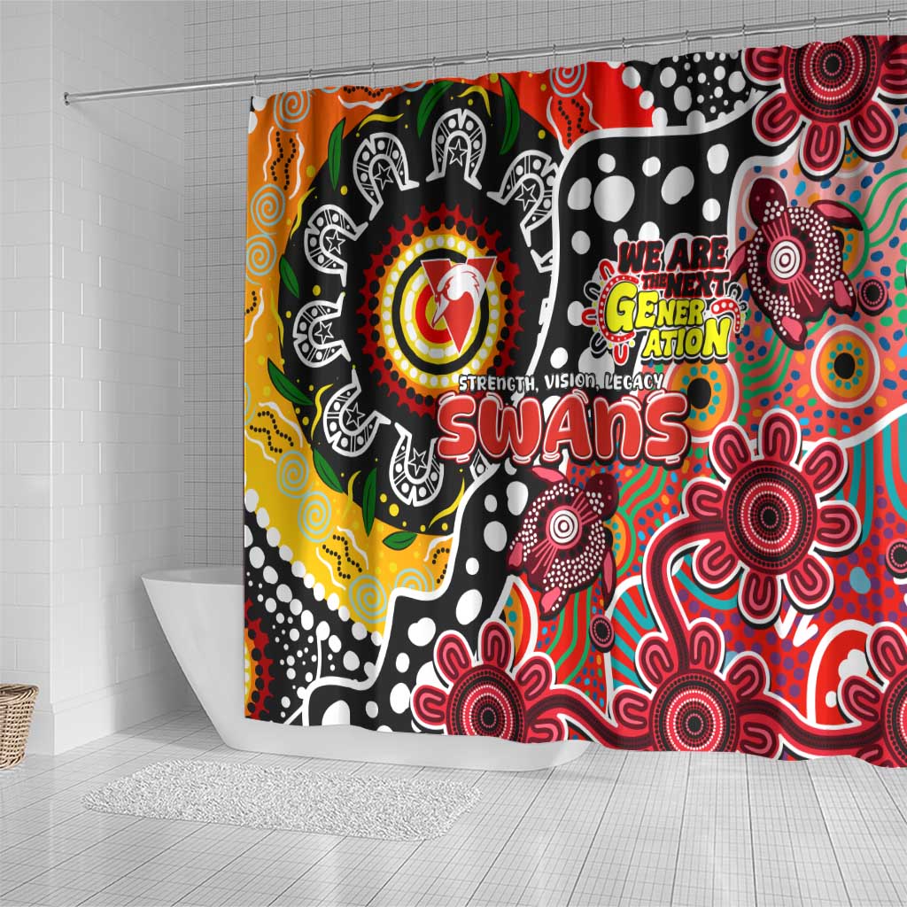 Swans AFL Celebrating 50 Years of Naidoc Shower Curtain NAIDOC Week 2025 Aboriginal