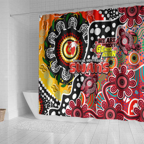 Swans AFL Celebrating 50 Years of Naidoc Shower Curtain NAIDOC Week 2025 Aboriginal