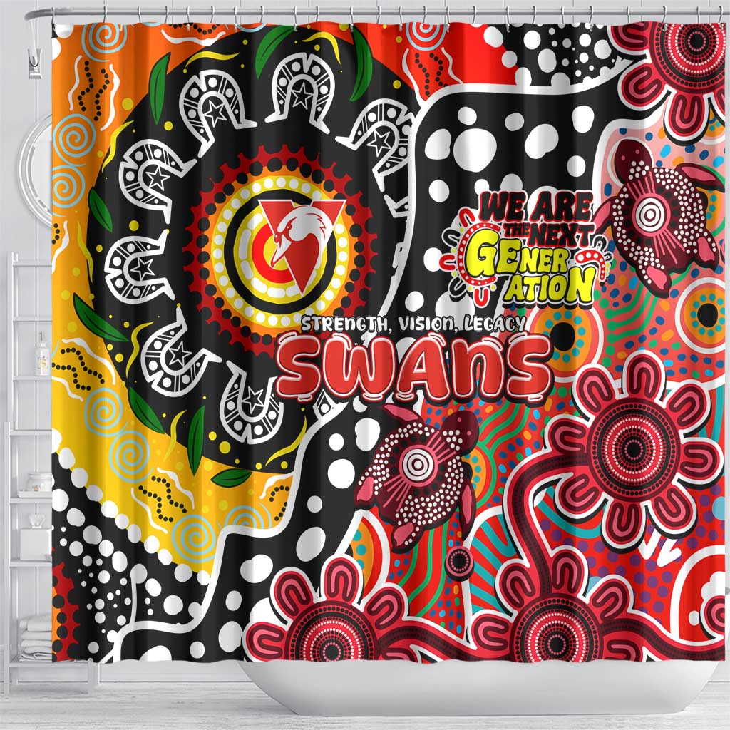 Swans AFL Celebrating 50 Years of Naidoc Shower Curtain NAIDOC Week 2025 Aboriginal
