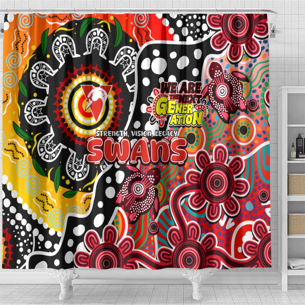 Swans AFL Celebrating 50 Years of Naidoc Shower Curtain NAIDOC Week 2025 Aboriginal