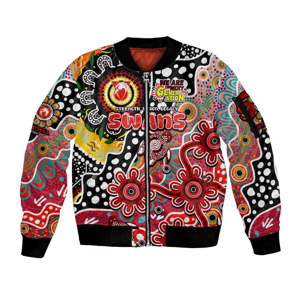 Personalised Swans AFL Celebrating 50 Years of Naidoc Sleeve Zip Bomber Jacket NAIDOC Week 2025 Aboriginal