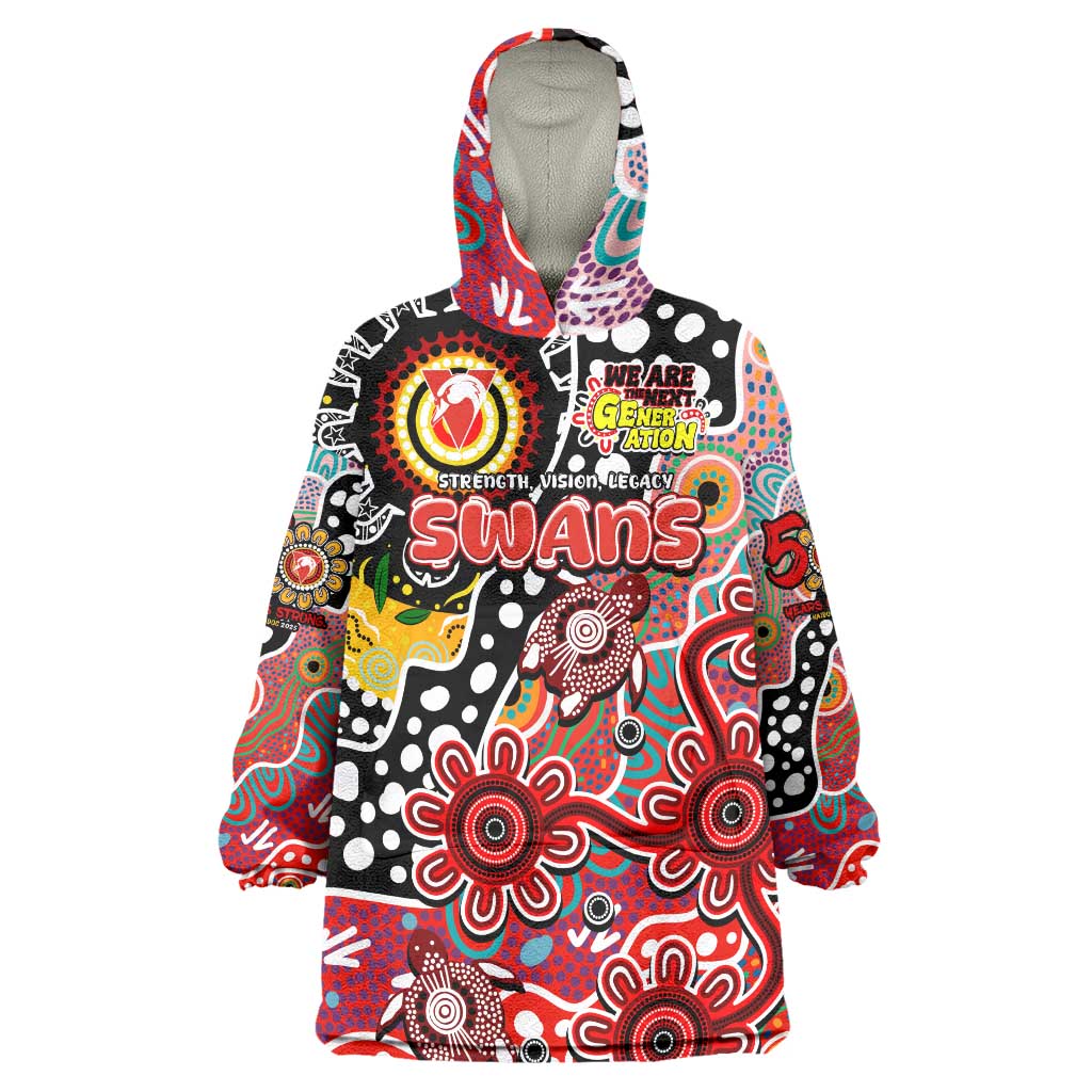 Personalised Swans AFL Celebrating 50 Years of Naidoc Wearable Blanket Hoodie NAIDOC Week 2025 Aboriginal