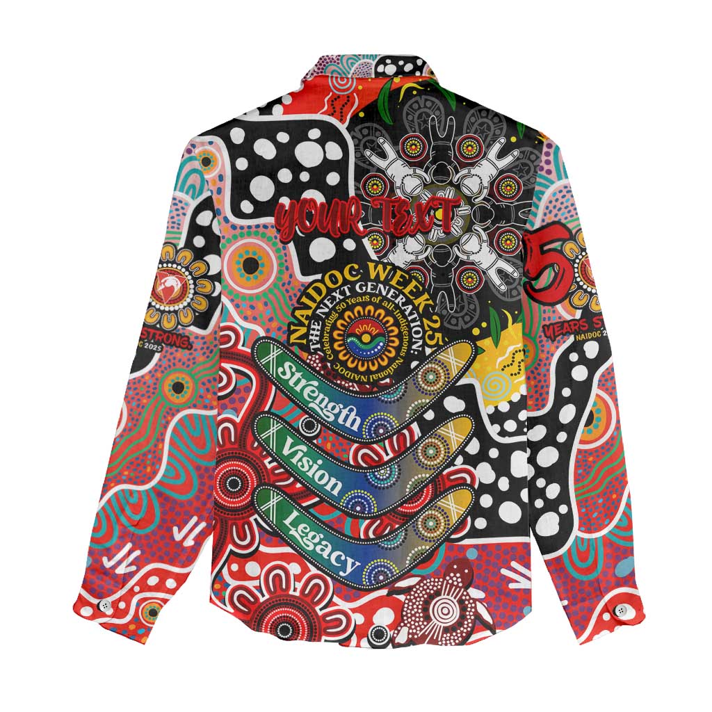 Personalised Swans AFL Celebrating 50 Years of Naidoc Women Casual Shirt NAIDOC Week 2025 Aboriginal