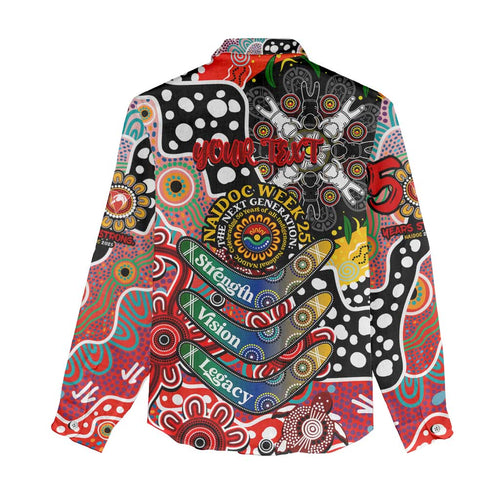 Personalised Swans AFL Celebrating 50 Years of Naidoc Women Casual Shirt NAIDOC Week 2025 Aboriginal