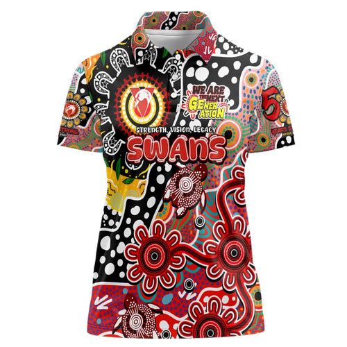 Personalised Swans AFL Celebrating 50 Years of Naidoc Women Polo Shirt NAIDOC Week 2025 Aboriginal