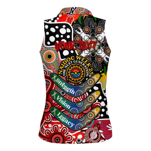 Personalised Swans AFL Celebrating 50 Years of Naidoc Women Sleeveless Polo Shirt NAIDOC Week 2025 Aboriginal