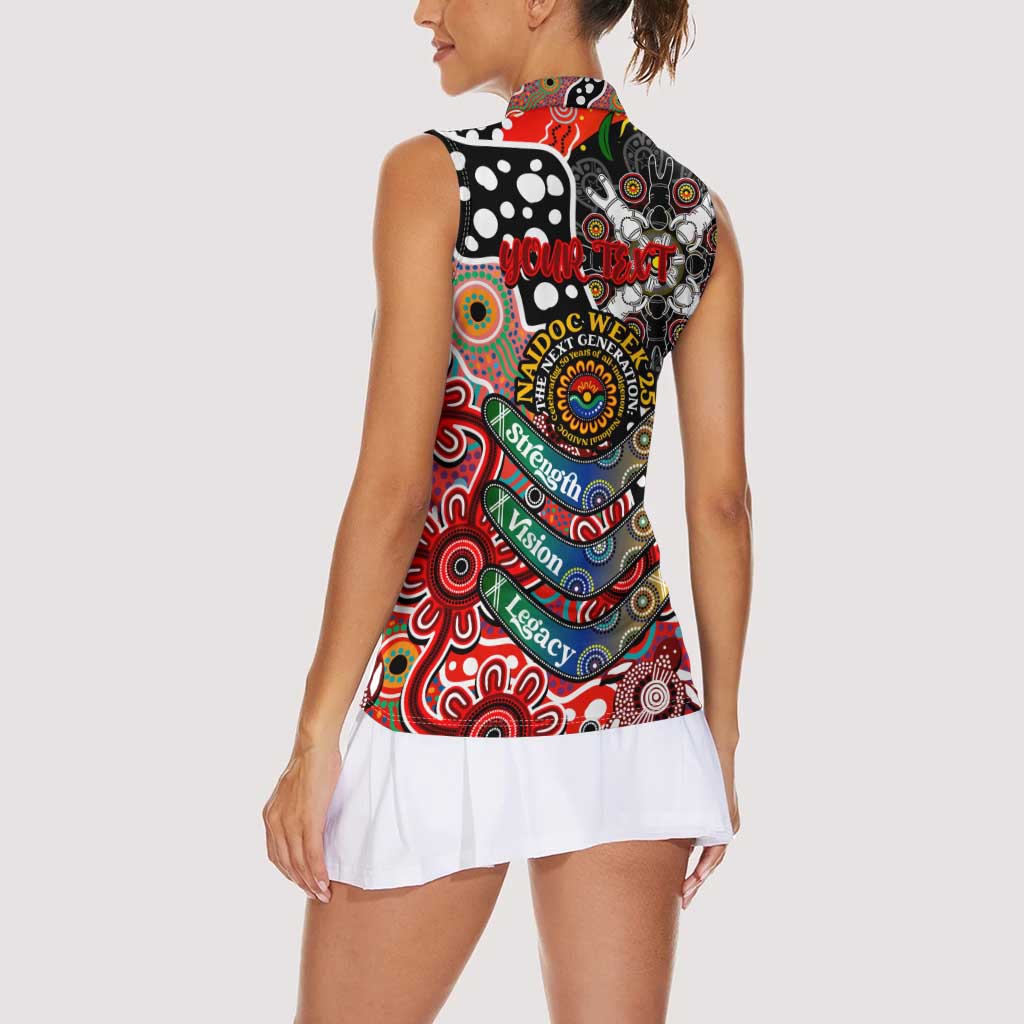 Personalised Swans AFL Celebrating 50 Years of Naidoc Women Sleeveless Polo Shirt NAIDOC Week 2025 Aboriginal