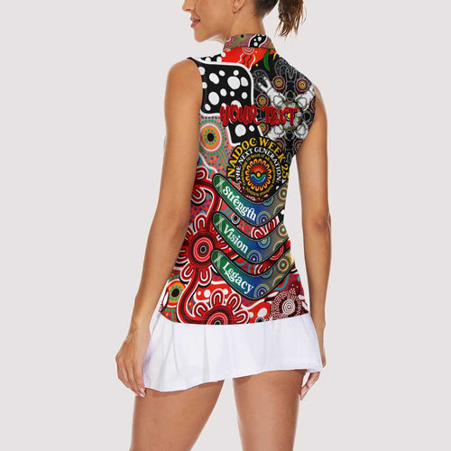 Personalised Swans AFL Celebrating 50 Years of Naidoc Women Sleeveless Polo Shirt NAIDOC Week 2025 Aboriginal