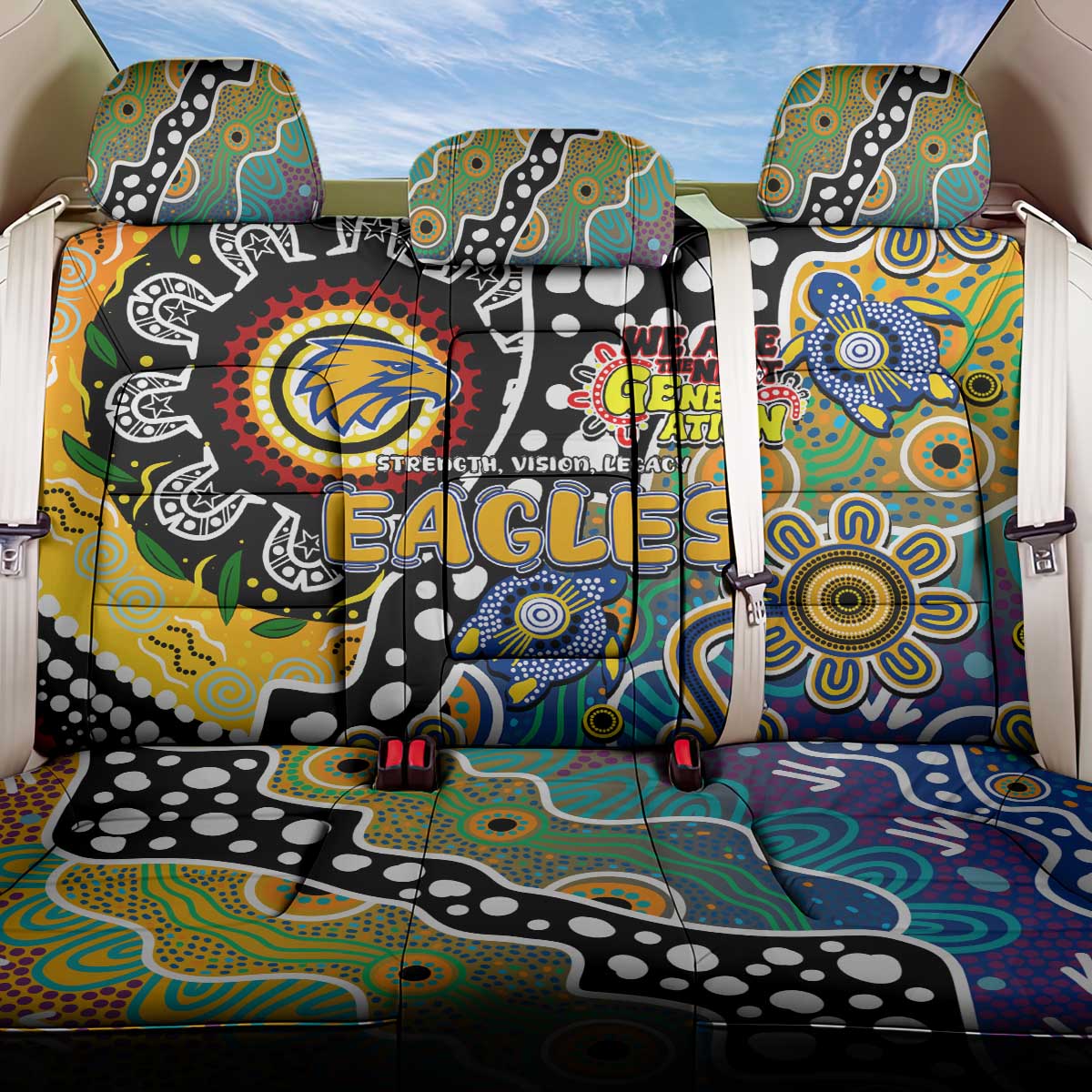 Eagles AFL Celebrating 50 Years of Naidoc Back Car Seat Cover NAIDOC Week 2025 Aboriginal