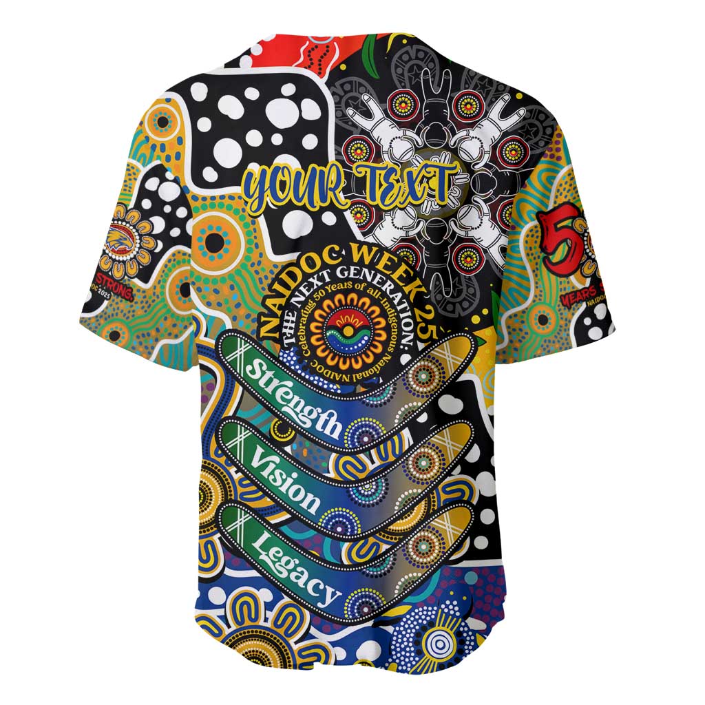 Personalised Eagles AFL Celebrating 50 Years of Naidoc Baseball Jersey NAIDOC Week 2025 Aboriginal