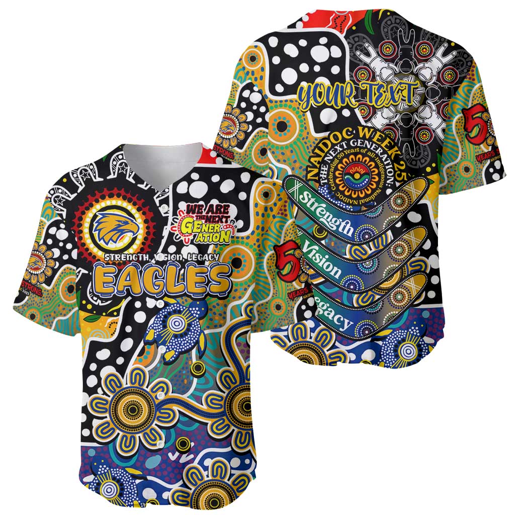 Personalised Eagles AFL Celebrating 50 Years of Naidoc Baseball Jersey NAIDOC Week 2025 Aboriginal