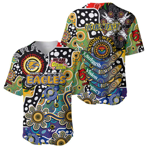 Personalised Eagles AFL Celebrating 50 Years of Naidoc Baseball Jersey NAIDOC Week 2025 Aboriginal