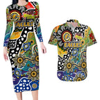 Personalised Eagles AFL Celebrating 50 Years of Naidoc Couples Matching Long Sleeve Bodycon Dress and Hawaiian Shirt NAIDOC Week 2025 Aboriginal