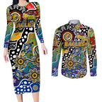 Personalised Eagles AFL Celebrating 50 Years of Naidoc Couples Matching Long Sleeve Bodycon Dress and Long Sleeve Button Shirt NAIDOC Week 2025 Aboriginal
