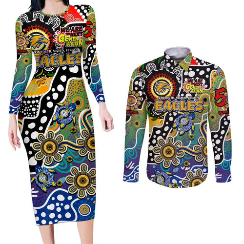 Personalised Eagles AFL Celebrating 50 Years of Naidoc Couples Matching Long Sleeve Bodycon Dress and Long Sleeve Button Shirt NAIDOC Week 2025 Aboriginal