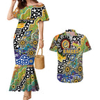 Personalised Eagles AFL Celebrating 50 Years of Naidoc Couples Matching Mermaid Dress and Hawaiian Shirt NAIDOC Week 2025 Aboriginal