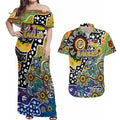 Personalised Eagles AFL Celebrating 50 Years of Naidoc Couples Matching Off Shoulder Maxi Dress and Hawaiian Shirt NAIDOC Week 2025 Aboriginal