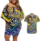 Personalised Eagles AFL Celebrating 50 Years of Naidoc Couples Matching Off Shoulder Short Dress and Hawaiian Shirt NAIDOC Week 2025 Aboriginal