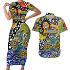 Personalised Eagles AFL Celebrating 50 Years of Naidoc Couples Matching Short Sleeve Bodycon Dress and Hawaiian Shirt NAIDOC Week 2025 Aboriginal