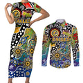 Personalised Eagles AFL Celebrating 50 Years of Naidoc Couples Matching Short Sleeve Bodycon Dress and Long Sleeve Button Shirt NAIDOC Week 2025 Aboriginal