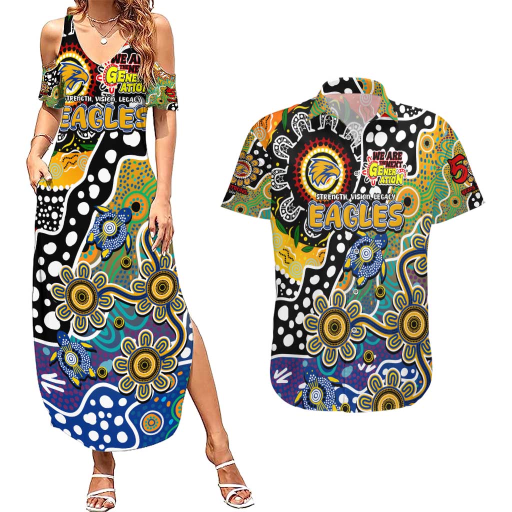 Personalised Eagles AFL Celebrating 50 Years of Naidoc Couples Matching Summer Maxi Dress and Hawaiian Shirt NAIDOC Week 2025 Aboriginal