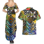 Personalised Eagles AFL Celebrating 50 Years of Naidoc Couples Matching Summer Maxi Dress and Hawaiian Shirt NAIDOC Week 2025 Aboriginal