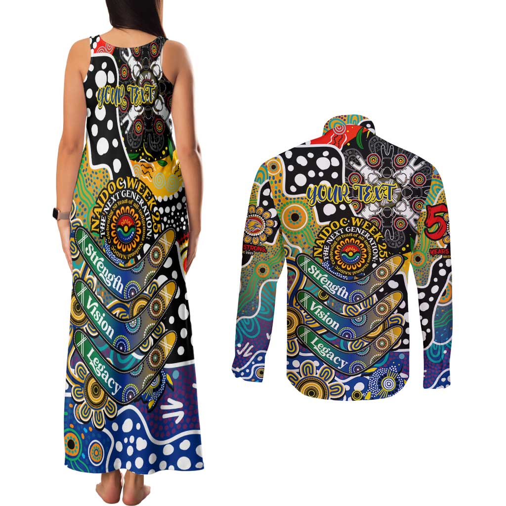 Personalised Eagles AFL Celebrating 50 Years of Naidoc Couples Matching Tank Maxi Dress and Long Sleeve Button Shirt NAIDOC Week 2025 Aboriginal