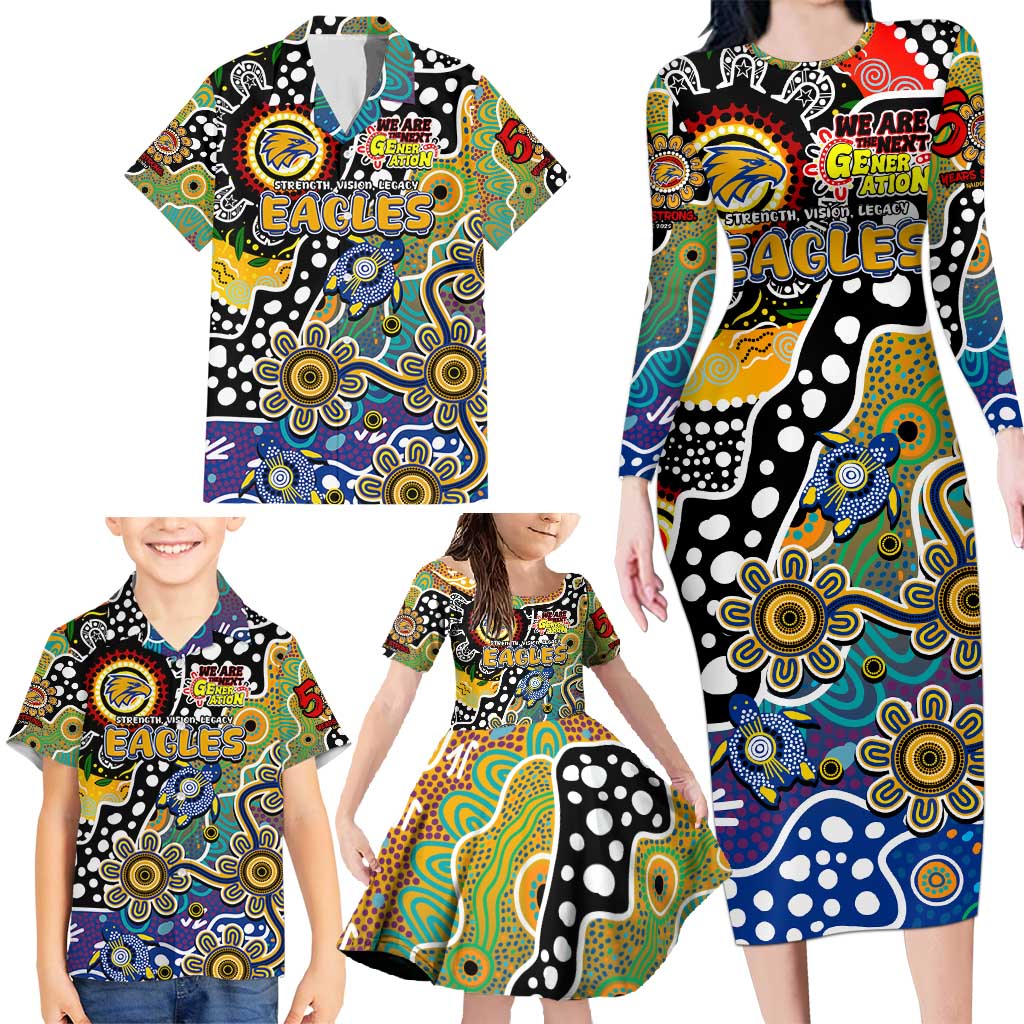Personalised Eagles AFL Celebrating 50 Years of Naidoc Family Matching Long Sleeve Bodycon Dress and Hawaiian Shirt NAIDOC Week 2025 Aboriginal