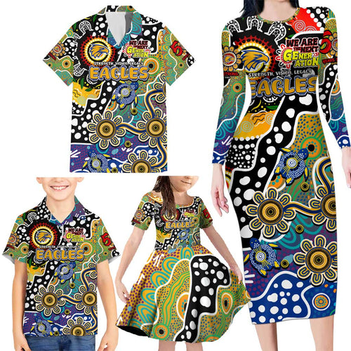 Personalised Eagles AFL Celebrating 50 Years of Naidoc Family Matching Long Sleeve Bodycon Dress and Hawaiian Shirt NAIDOC Week 2025 Aboriginal
