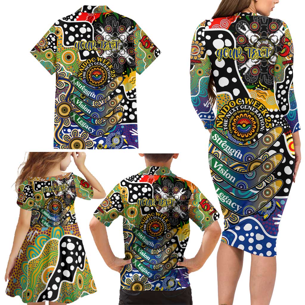 Personalised Eagles AFL Celebrating 50 Years of Naidoc Family Matching Long Sleeve Bodycon Dress and Hawaiian Shirt NAIDOC Week 2025 Aboriginal