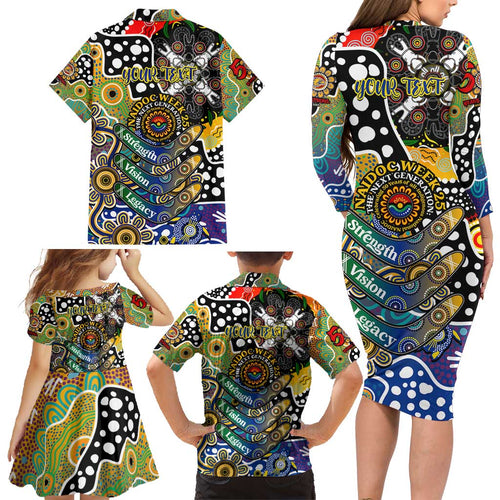 Personalised Eagles AFL Celebrating 50 Years of Naidoc Family Matching Long Sleeve Bodycon Dress and Hawaiian Shirt NAIDOC Week 2025 Aboriginal
