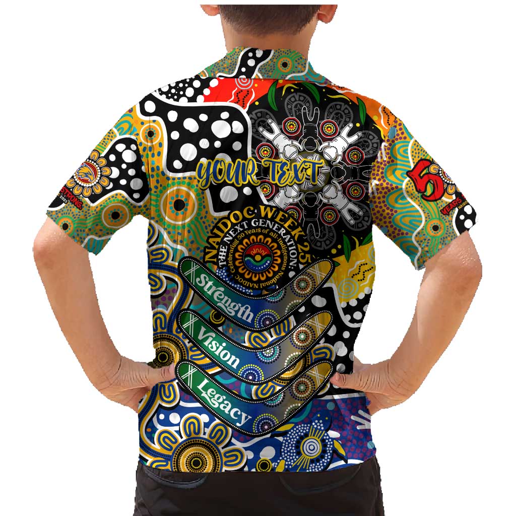 Personalised Eagles AFL Celebrating 50 Years of Naidoc Family Matching Mermaid Dress and Hawaiian Shirt NAIDOC Week 2025 Aboriginal