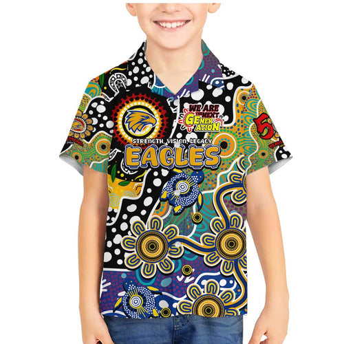 Personalised Eagles AFL Celebrating 50 Years of Naidoc Family Matching Mermaid Dress and Hawaiian Shirt NAIDOC Week 2025 Aboriginal