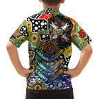 Personalised Eagles AFL Celebrating 50 Years of Naidoc Family Matching Off The Shoulder Long Sleeve Dress and Hawaiian Shirt NAIDOC Week 2025 Aboriginal