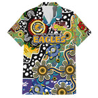 Personalised Eagles AFL Celebrating 50 Years of Naidoc Family Matching Off The Shoulder Long Sleeve Dress and Hawaiian Shirt NAIDOC Week 2025 Aboriginal