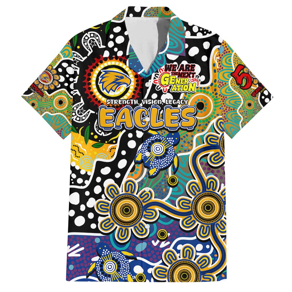 Personalised Eagles AFL Celebrating 50 Years of Naidoc Family Matching Off Shoulder Maxi Dress and Hawaiian Shirt NAIDOC Week 2025 Aboriginal