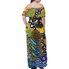 Personalised Eagles AFL Celebrating 50 Years of Naidoc Family Matching Off Shoulder Maxi Dress and Hawaiian Shirt NAIDOC Week 2025 Aboriginal