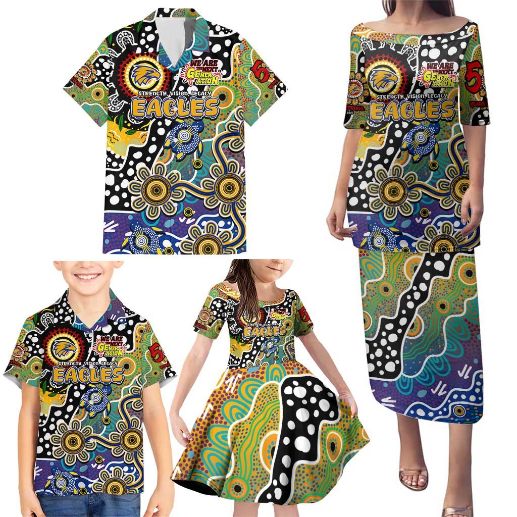 Personalised Eagles AFL Celebrating 50 Years of Naidoc Family Matching Puletasi and Hawaiian Shirt NAIDOC Week 2025 Aboriginal
