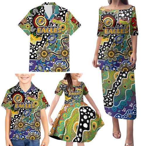 Personalised Eagles AFL Celebrating 50 Years of Naidoc Family Matching Puletasi and Hawaiian Shirt NAIDOC Week 2025 Aboriginal