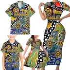 Personalised Eagles AFL Celebrating 50 Years of Naidoc Family Matching Short Sleeve Bodycon Dress and Hawaiian Shirt NAIDOC Week 2025 Aboriginal
