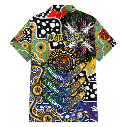 Personalised Eagles AFL Celebrating 50 Years of Naidoc Family Matching Short Sleeve Bodycon Dress and Hawaiian Shirt NAIDOC Week 2025 Aboriginal