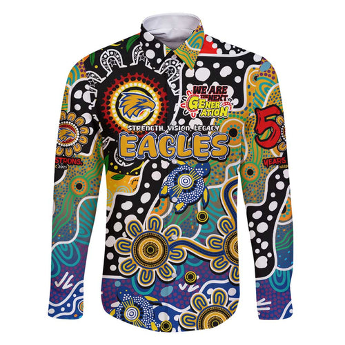 Personalised Eagles AFL Celebrating 50 Years of Naidoc Family Matching Short Sleeve Bodycon Dress and Hawaiian Shirt NAIDOC Week 2025 Aboriginal