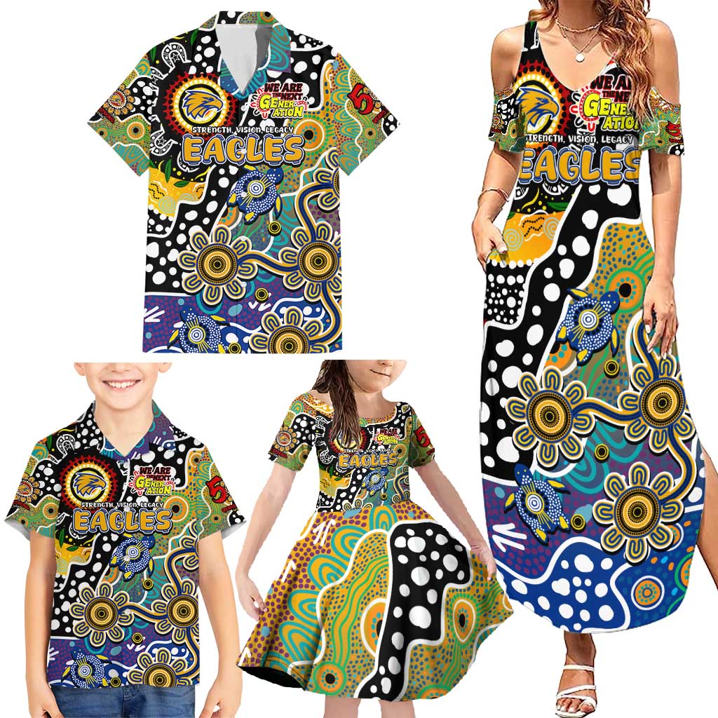 Personalised Eagles AFL Celebrating 50 Years of Naidoc Family Matching Summer Maxi Dress and Hawaiian Shirt NAIDOC Week 2025 Aboriginal