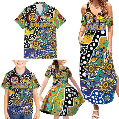 Personalised Eagles AFL Celebrating 50 Years of Naidoc Family Matching Summer Maxi Dress and Hawaiian Shirt NAIDOC Week 2025 Aboriginal