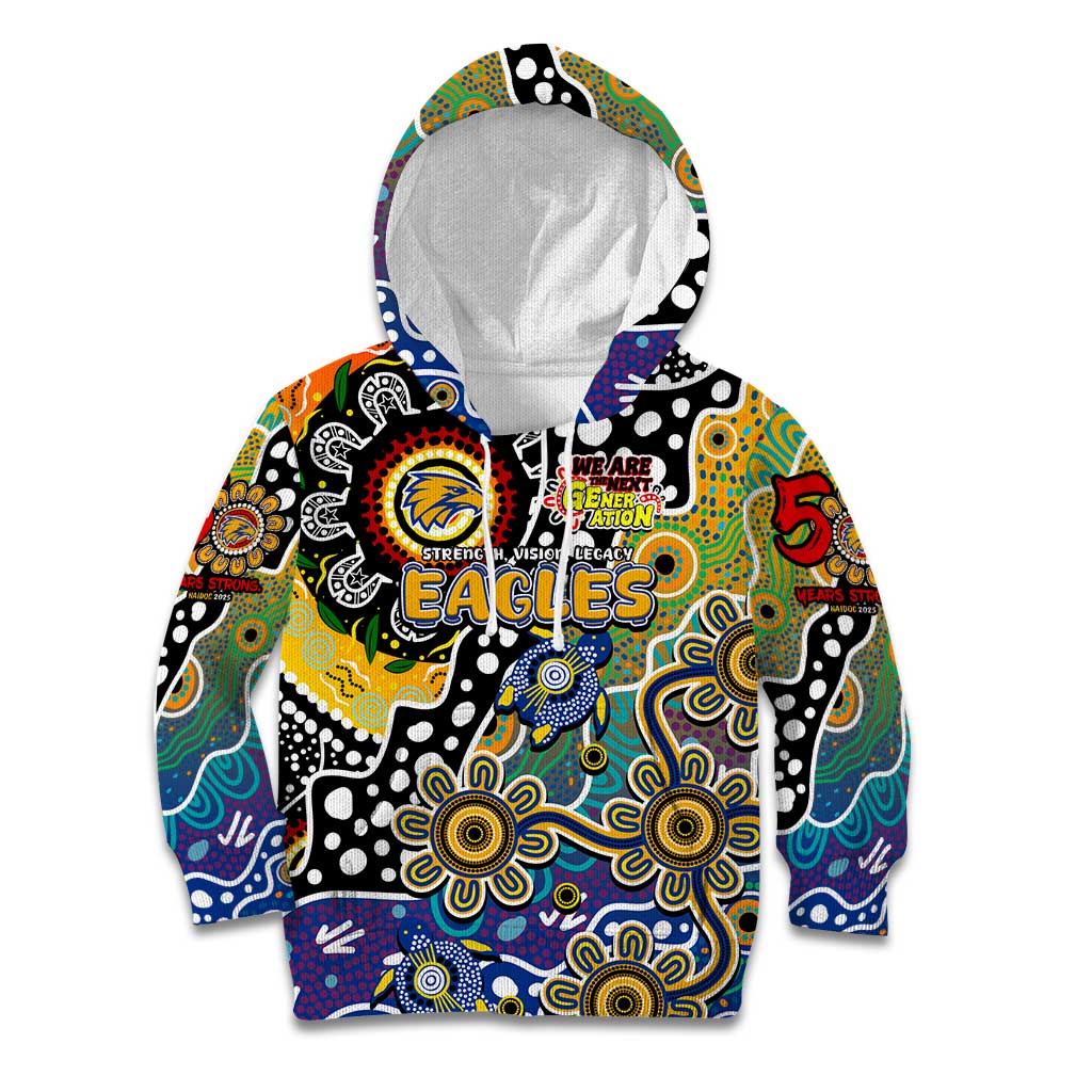 Personalised Eagles AFL Celebrating 50 Years of Naidoc Kid Hoodie NAIDOC Week 2025 Aboriginal