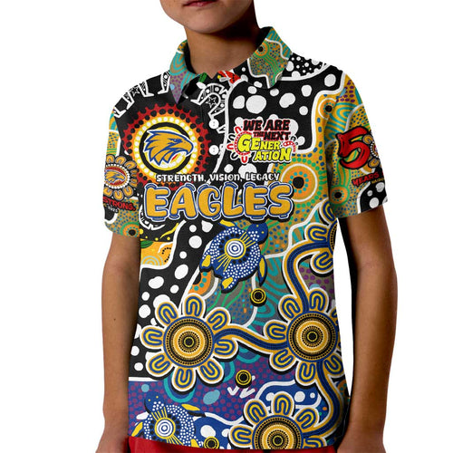 Personalised Eagles AFL Celebrating 50 Years of Naidoc Kid Polo Shirt NAIDOC Week 2025 Aboriginal